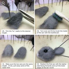 instructions to make needle mouses out of wool