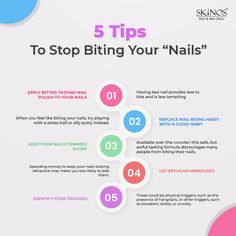 5 Tips to stop nail biting Stop Biting Your Nails, Nail Biting Habit, Holistic Health Remedies, Break Bad Habits, Skin Specialist, Nursing Tips, Skin Care Clinic