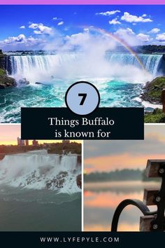 the niagara falls with text overlay that says 7 things buffalo is known for