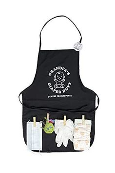 an apron that is hanging on a clothes line with the words grandma's diaper dispenser