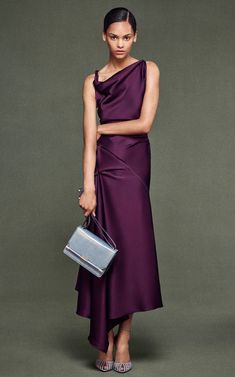 Beckham Style, Victoria Beckham Dress, Purple Reign, Satin Midi Dress, Spice Girls, Pre Fall, Business Fashion