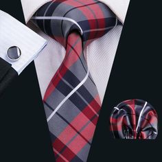 Campus Style, Mens Silk Ties, Mens Tie, Plaid Tie, Men Formal, Cufflink Set, Men's Tie, Mens Plaid, Mens Neck Ties