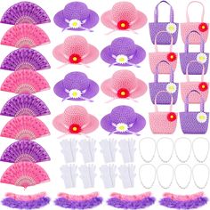 PRICES MAY VARY. Exquisite Combination: you will get 8 children's tea party hats, 8 dress up purses, 8 handheld fans, 8 pairs of white dress up costume gloves, 8 feather girls tea party boas, and 8 pearl necklaces, a total of 48 pieces, pink, purple, and white are the main colors, such a rich and complete set can easily meet kids' tea party decoration needs, looking bright and colorful, delicate and eye catching Pretty Hat and Bag: girls' tea party hats are decorated with ribbons and imitation f Princess Tea Party Decorations, Tea Party Favors Kids, Tea Party Birthday Kids, Princess Tea Party Ideas, Kids Tea Party Ideas, Tea Party Ideas For Kids, Toddler Tea Party Birthday, Tea Party Gloves, Toddler Tea Party