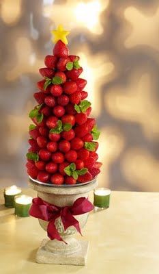 there is a strawberry tree made out of strawberries