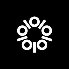 a black and white logo with the word ojo on it's center circle