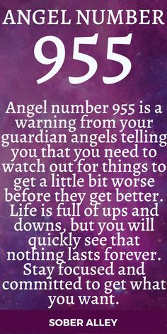 Angel number 955 is a warning from your guardian angels telling you that you need to watch out for things to get a little bit worse before they get better. Life is full of ups and downs, but you will quickly see that nothing lasts forever.

Now, you need to know what you want.

Now is the time to go after what you want.

This is the time to start manifesting your desires. Angel 444, Angel Number Meaning, Start Manifesting, Angel Guide, Spiritual Journals, Angel Number Meanings, Aesthetic Names, Nothing Lasts Forever