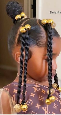 Styles For Little Black Girls Hair, Black Girls Hairstyles Toddler, Preschool Hairstyles Girl Black, Three Ponytail Hairstyle, African American Girls Hairstyles Kids, Quick Styles For Little Black Girls Hair, Easy Kid Hairstyles Black, Kid Natural Hairstyles Black