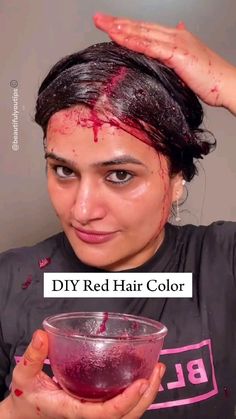 DIY hair colourReddish hair colour at home with this easy DIYThis must also helps in his strengthshine hair fall and also good for hair damagewait for just one hour and then wash with shampoo your favourite without any chemical and you get result in just one month so use weeklyFollow @ayurvedicremedies01 for morevia @beautifulyoutips Diy Hair Colour, Hair Colour At Home, Reddish Hair, Shine Hair, Hair Damage, Hair Fall, Diy Hair, Hair Colour, One Month