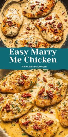 easy mary me chicken recipe in a skillet