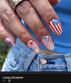 Patriotic Nail, Firework Nails, 4th Of July Nail, Usa Nails, Western Nails, Country Nails