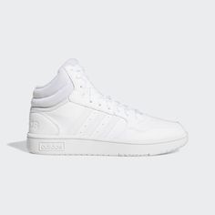 adidas Hoops 3.0 Mid Classic Shoes - White | Women's Lifestyle | adidas US Adidas Shoes High Tops, Character Closet, Jeremy Scott Adidas, Adidas White Shoes, Adidas Shoes Women, White High Tops, Adidas Sneaker, Adidas Shop, Adidas Sportswear