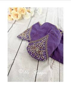 Handwork Embroidery Design For Blouse, Blouse Work Designs Embroidery, Blouse Handwork Embroidery Designs, Simple Embroidery Designs For Blouse, Purple Blouse Designs, Aari Work Blouse Wedding Simple, Simple Aari Work Blouse Design, Simple Aari Work Blouse, Blouse Design Aari Work