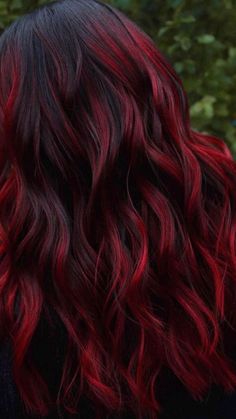 Black And Red Ombre, Dyed Tips, Hair Dye Tips, Hair Color Underneath, Wine Hair