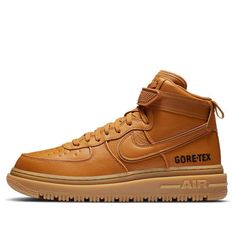 Nike Air Force 1 Gore-Tex Boot 'Wheat' CT2815-200 (AF1/SNKR/Skate/Men's/Non-Slip/High Top) Brown Waterproof Mid-top Sneakers, Brown Mid-top Waterproof Sneakers, Brown High-top Waterproof Sneakers, Outdoor High-top Skate Shoes With Abzorb Midsole, Brown High-top Custom Sneakers For Outdoor, Brown High-top Sneakers With Gum Sole For Outdoor, Brown Custom Sneakers With Boost Midsole For Outdoor, Outdoor Skate Shoes With Abzorb Midsole And Round Toe, Leather Skate Shoes With Rubber Sole For Outdoor