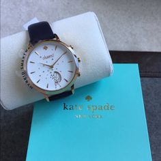 The Adorable Kate Spade Smart Watch Is Not Only A Watch But Also An Activity Tracker! Forget Having To Wear A Fitbit, Wear This Beautiful Watch Instead. Keep In Step With What You’re Doing Everyday With This Subtle Activity Tracker! Also Available In White! Battery May Need To Be Replaced. Price Reflects That. Kate Spade Accessories, Activity Tracker, Beautiful Watches, Smartwatch, Blue Gold, Accessories Watches, Leather Watch, Fitbit, Smart Watch