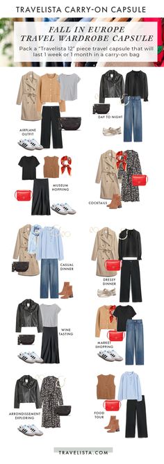 Europe Fall Outfits, Winter Typ, Fashion Capsule Wardrobe, Travel Capsule