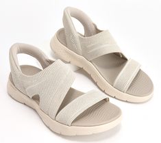 Vacations, shopping trips, and errands are much easier on your feet with these comfortable sandals by your side. And when they need to be freshened up, simply throw them in the wash! From Skechers. Comfortable Lightweight Beige Sandals, Casual Beach Sandals, Orthopedic Sandals, Adaptive Clothing, Koolaburra By Ugg, Beauty Storage, American Leather, Hair Fragrance, Women Sandals