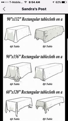 the instructions for how to make a rectangular tablecloth