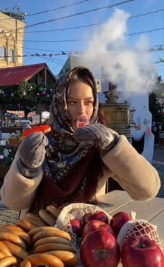 Polish Headscarf, Polish Outfits, Russian Woman Aesthetic, Winter Headscarf, Russian Outfits, Russia Vibe, Russian Lifestyle, Polish Core, Slavic Core