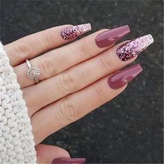 50 Stylish Winter Acrylic Coffin Nail Designs To Copy Right Now - Page 41 of 50 - Cute Hostess For Modern Women - #Acrylic #coffin #designs #hostess #right #stylish #winter - #WinterCoffinNails Nail Design Glitter, Simple Fall Nails, Fall Nail Art Designs, Valentine Nails, Winter Nails Acrylic, Acrylic Coffin, Winter Nail Designs