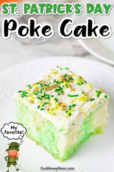 this st patrick's day poke cake is the perfect dessert for st patrick's day