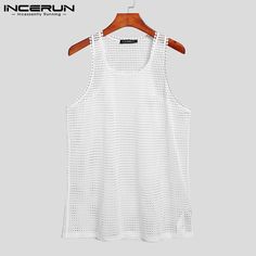 Brand Name: INCERUNApplicable Season: summerMaterial: polyesterApplicable Scene: CasualStyle: CasualOrigin: CN(Origin)Model Number: Leisure Wear Stretch ShirtsCollar: O-NeckTops Type: Tank TopsHooded: NoFabric Type: BroadclothGender: MENPattern Type: SolidItem Type: TopsColor: Black,WhiteSize: S,M,L,XL,2XL,3XL,4XL,5XL