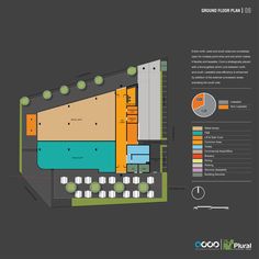 the site plan for an outdoor event venue, with seating areas and tables on each side