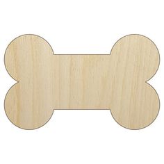 a wooden dog bone cut out on a white background