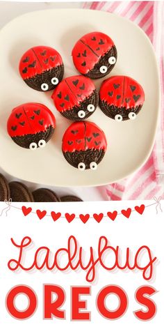 ladybug oreos Love Bug Oreos, Oreo Love Bugs, Oreo Ladybug Cookies, Ladybug Snacks Preschool, Bug Themed Dessert, Lady Bug Themed Party Food, Ladybug Tea Party, Ladybug Food Ideas, Valentine’s Day Themed Food