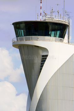 an air traffic control tower on top of a building