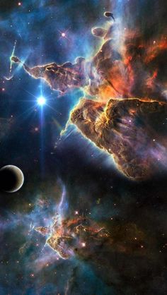 an artist's impression of the planets in outer space