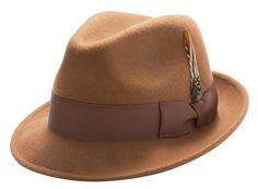 Montique Men's Bronze Pinch Crushable Litefelt Snap Brim Hat H37 Man Hunter, Happy Hat, Wool Fedora Hat, Hat Size Chart, Wool Fedora, Felt Fedora, Dress Hats, Cool Hats, Brim Hat