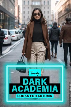 Dark Academia Autumn Outfit Ideas Dark Academia Fall Outfits, Academia Looks, Dark Academia Autumn, Intellectual Style, Dark Academia Look, Dark Academia Outfits, Academia Outfits, Perfect Dark, Trendy Fall Outfits