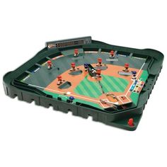 a plastic baseball game set with people on the field