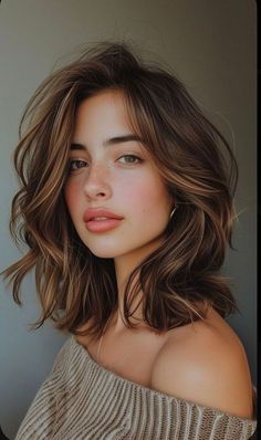 New Hairstyles For 2024 Women, Haircuts For Diamond Faces, Hair Style 2024 Girl, Shoulder Length Hair Fall 2024, Hair 2024 Trends, Hair Style 2024 Girl Medium, Wavy Hair Women, Diamond Face Haircut, Wavy Hair Trends 2024