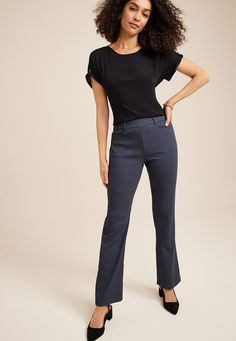 Modern Mid-rise Bottoms For Business Casual, Modern Blue Bottoms For Business Casual, Modern Business Casual Blue Bottoms, Modern Blue Business Casual Bottoms, Bootcut Pants, Mid Rise, Pants, Trousers