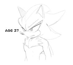 a drawing of the face of a sonic character