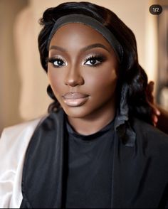 African Bride Makeup, Etheral Make Up Black Women, Luxury Bridal Makeup, Natural Glam Makeup Wedding Brides, Fall Bridal Makeup For Brown Eyes, Wedding Makeup Dark Skin, Soft Makeup Look For Wedding