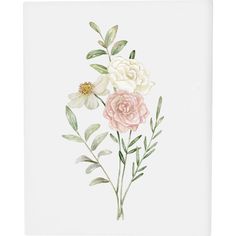 a painting of flowers on a white background