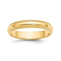 a yellow gold wedding band with beaded edges