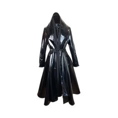 Patent vegan leather coat in black with multiple layers Patent Trench Coat Street Style, Patent Trench Coats, Clear Trench Coat, Black Nylon Raincoat With Double-lined Hood, Long-sleeved Nylon Raincoat With Storm Flap, Travel Wear, Blouse Pants, Big Sister, Rain Wear