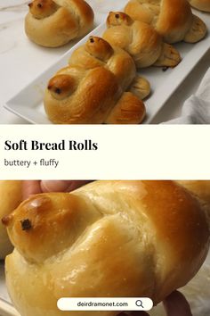 bread rolls with faces on them sitting on a white plate