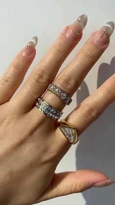 We love them all! Modern Gold Trillion Cut Jewelry, Modern Gold Jewelry With Trillion Cut, Modern Trillion Cut Gold Jewelry, Gold Trillion Cut Gemstone Ring, Gold Trillion Cut Cubic Zirconia Jewelry, Gold Cubic Zirconia Jewelry With Trillion Cut, Gold Trillion Cut Promise Ring, Ring Sizing Chart, Ring Sale