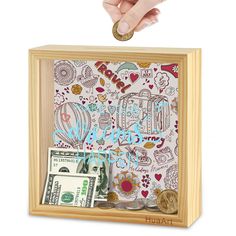 PRICES MAY VARY. DESIGN: wooden shadow box frame with "Make Your Dreams Happen" printed on the glass front,and a slot in the top for coins and dollar bills.Perfect for saving up for something special. MATERIL: Wood shadow box frame made from high quality wooden board, with a polished Plexiglass front that reads "Make Your Dreams Happen".Preserves your spare change and bills as you save up for something special. MORE SOLID AND EASY TO OPEN: Durable shadow box frame, 4 simple easy-twist tabs on th Toy Money, Wooden Piggy Bank, Travel Fund, Bank Money, Wooden Shadow Box, Wooden Money Boxes, Dollar Bills, Spare Change, Wood Shadow Box