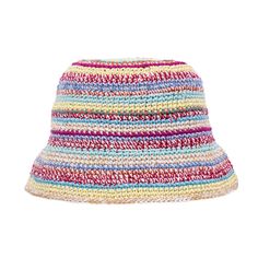 The Sak Lanie Bucket Hat - |Hand Crochet - Eden Stripe| Multicolor Bucket Hat For Spring Vacation, Handwoven Summer Hats In Multicolor, Handwoven Multicolor Summer Hats, Summer Multicolor Handwoven Hats, Multicolor Handwoven Summer Hats, Multicolor Bucket Straw Hat For Spring, Multicolor One Size Straw Hat For Spring, Multicolor Straw Hat For Spring, Spring Beach Handwoven Crochet Hat