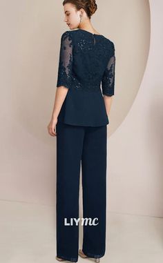 M1014 - Jumpsuit Pantsuit 3 Piece Mother of the Bride Dress Formal Wed – Liymc Elegant Suits For Mother Of The Bride, Elegant Fitted Pantsuit For Wedding Guest, Elegant Fitted Pantsuit For Wedding, Elegant Fitted Wedding Pantsuit, Dress Formal Wedding Guest, Mother Of The Bride Suits, Casual Wedding Attire, Formal Wedding Guests, Mother Of Bride Outfits