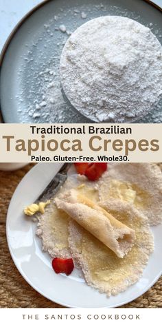 the cover of traditional brazilian tapioca crepes, which is made with flour