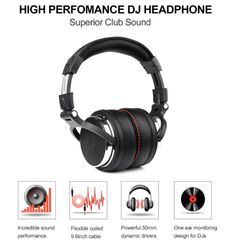 the high performance dj headphone is designed for music enthusiasts