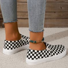 Material Rubber Style Casual Daily Element Printing Shoes Closure Type Slip-on Shoes Toe Type Round Shoes Type Comfortable Size(in) Foot Length US6EU36 9.1 US6.5EU37 9.3 US7.5EU38 9.4 US8.5EU39 9.6 US9EU40 9.8 US9.5EU41 10 US10.5EU42 10.2 US11EU43 10.4 Size(cm) Foot Length US6EU36 23 US6.5EU37 23.5 US7.5EU38 24 US8.5EU39 24.5 US9EU40 25 US9.5EU41 25.5 US10.5EU42 26 US11EU43 26.5 Tips: Due to the many variations in monitors the color in the image could look slightly different please take physical Black Closed Toe Casual Slip-ons, Comfortable Black Slip-on Canvas Shoes, Casual Ankle-high Slip-on Sneakers, Synthetic, Casual Black Slip-ons With Flat Heel, Casual Ankle-high Slip-on Sneakers In Synthetic Material, Casual Ankle-high Slip-on Sneakers, Black Slip-on Sneakers, Casual Black Closed Toe Slip-on Sneakers, Black Closed Toe Casual Slip-on Sneakers