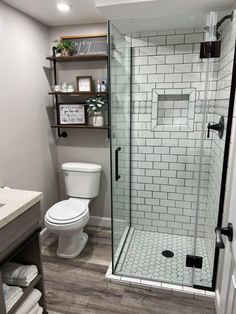 Bathroom Remodels For Small Bathrooms, Small Master Bath Shower Ideas, Small Bathroom Remodel With Shower Only No Tub Ideas, Small Bathroom Ideas With Shower Walk In, Small Bathroom Walk In Shower Ideas, Tiny Shower Room Ideas, Restroom Remodel Ideas, Small Bathroom Layout Floor Plans, Bathroom Laundry Combo